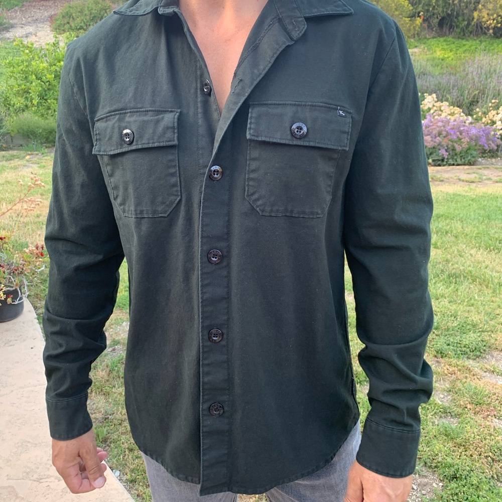 Lost enterprises black button down shirt